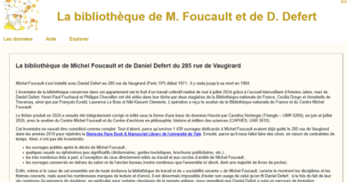 Inventaire de la bibliothèque de Michel Foucault et Daniel Defert Inventaire de la bibliothèque de Michel Foucault et Daniel Defert