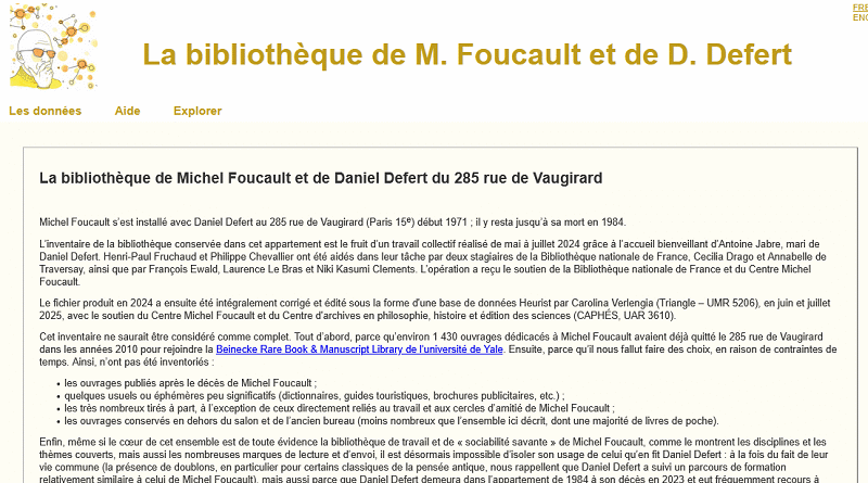 Inventaire de la bibliothèque de Michel Foucault et Daniel Defert